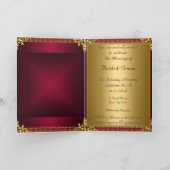 Trouwkaart uitnodiging goud rood (Binnen)