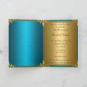 Trouwkaart Uitnodiging Goud Teal (Binnen)