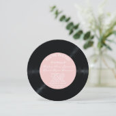 Trouwkaart Uitnodiging met Retro Vinylplaat Ontwer (Staand voorkant)
