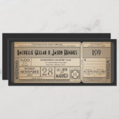 Trouwkaart uitnodiging met RSVP II in vintage stij (Voorkant / Achterkant)