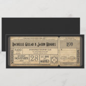 Trouwkaart uitnodiging met RSVP II in vintage stij (Voorkant / Achterkant)