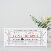 Trouwkaart uitnodiging met vintage filmthema (Staand voorkant)