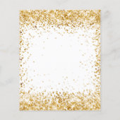 Trouwkaart uitnodiging met witte goud glitters gla (Achterkant)