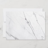 Trouwkaart Uitnodiging vooraf | Modern wit marmere (Achterkant)
