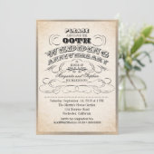 trouwkaart uitnodigingen met vintage typografie te (Staand voorkant)