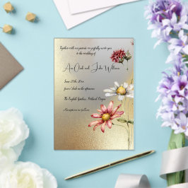 Trouwkaart van acryl met bloemenprint uitnodigingen