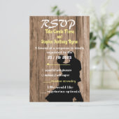 Trouwkaart van de timmerman RSVP kaartje (Staand voorkant)