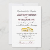 Trouwkaart van elegante goudkleurige Bourgogne Mar Kaart (Voorkant)