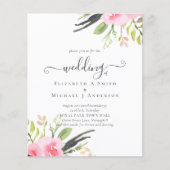 Trouwkaart van hoge kwaliteit met roze olijftint v (Voorkant)