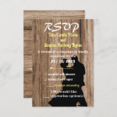 Trouwkaart van timmerman RSVP kaartje (Voorkant / Achterkant)