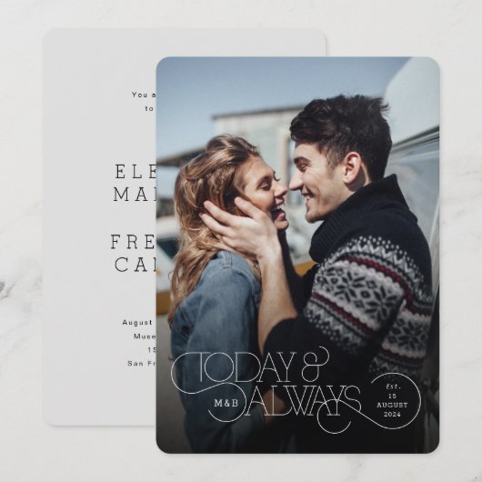 Trouwkaart 'Vandaag en altijd' Kaart (Voorkant / Achterkant)