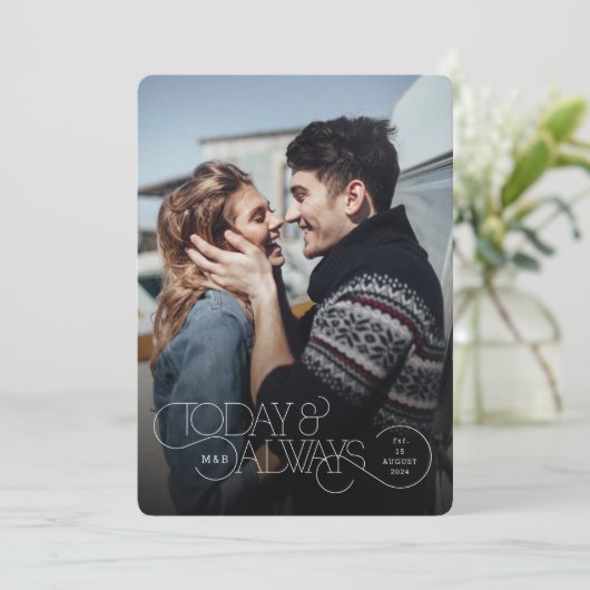 Trouwkaart 'Vandaag en altijd' Kaart (Staand voorkant)