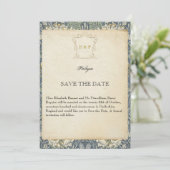 Trouwkaart Victorian Stijl "Save the Date" Save The Date (Staand voorkant)
