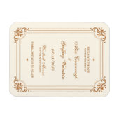 Trouwkaart Vintage Flourish Save the Date Magneet (Horizontaal)