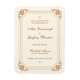 Trouwkaart Vintage Flourish Save the Date Magneet