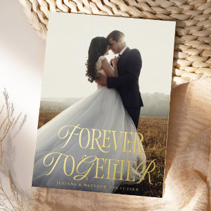 Trouwkaart 'Vintage Forever Together' Folie Uitnodiging
