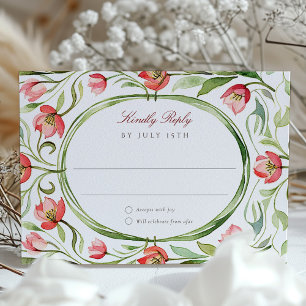 Trouwkaart Vintage Tulpen RSVP Kaart