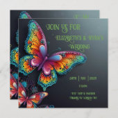 Trouwkaart Vlinder Romantische Whimsical Bruiloft  Save The Date (Voorkant / Achterkant)