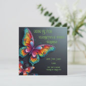 Trouwkaart Vlinder Romantische Whimsical Bruiloft  Save The Date (Staand voorkant)