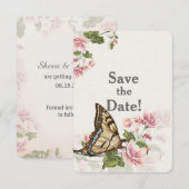 Trouwkaart Vlindertuin Opslag Datum Kaart (Voorkant / Achterkant)