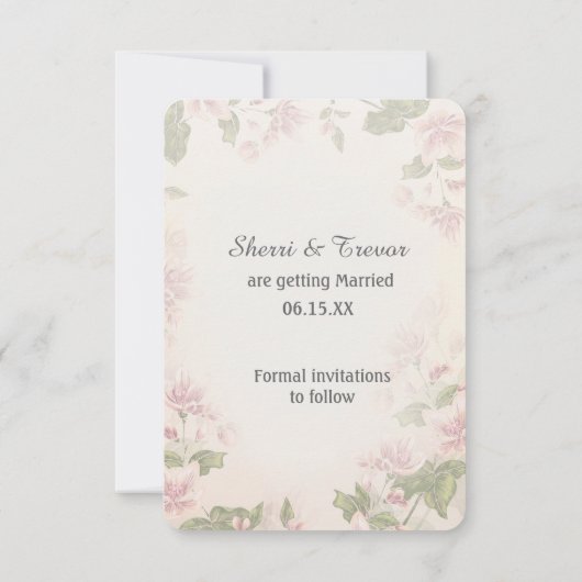 Trouwkaart Vlindertuin Save The Date Kaart (Achterkant)