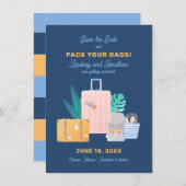 Trouwkaart voor Bestemming Trouwdag Opslaan Save The Date (Voorkant / Achterkant)