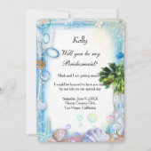 Trouwkaart voor bruidsmeisjes met schelpen van tro kaart (Voorkant)