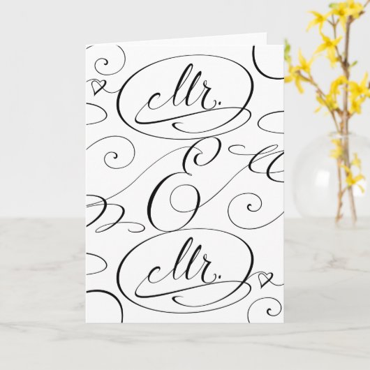 Trouwkaart voor een homoseksueel paar, meneer en m kaart (Gele Bloem)