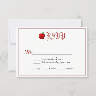 Trouwkaart voor een sprookjeshuwelijk RSVP kaartje