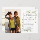 Trouwkaart voor een verkleinde microtrouw met deze kaart (Voorkant / Achterkant)