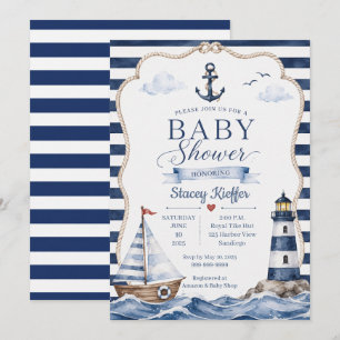 Trouwkaart voor een zeewaterverf baby shower. kaart