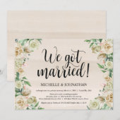 Trouwkaart voor elopement receptie uitnodigingkaar kaart (Voorkant / Achterkant)