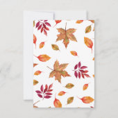 Trouwkaart voor herfstthema 'Fall in Love' Kaart (Achterkant)