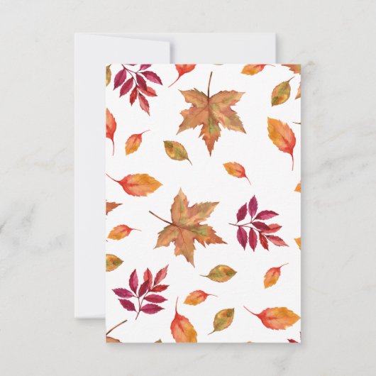 Trouwkaart voor herfstthema 'Fall in Love' Kaart (Achterkant)