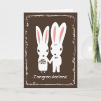Trouwkaart voor konijnen met felicitatie