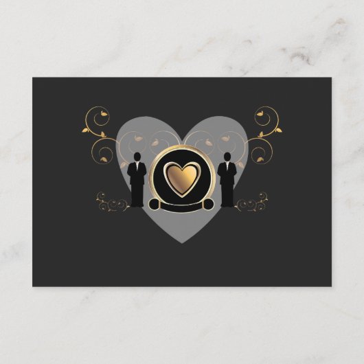 Trouwkaart voor man met gouden hart | Ontvangstkaa Kaart (Achterkant)