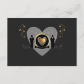 Trouwkaart voor mannen met gouden hart | Ontvangst Kaart (Achterkant)