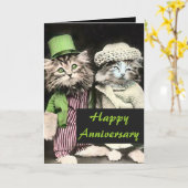 Trouwkaart voor meneer en mevrouw Kat Kaart (Gele Bloem)