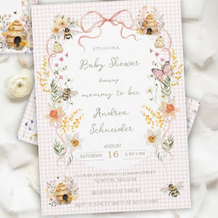 Trouwkaart voor 'Mommy to Bee' baby shower in wate Kaart