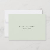 Trouwkaart voor RSVP met notitie over voedselaller (Achterkant)