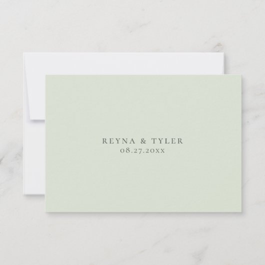 Trouwkaart voor RSVP met notitie over voedselaller (Achterkant)