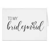 trouwkaart voor TO MY bridesmaid (Voorkant Horizontaal)