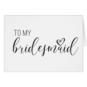trouwkaart voor TO MY bridesmaid