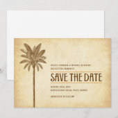 Trouwkaart voor vintage strandbruiloft save the date (Voorkant / Achterkant)