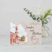 Trouwkaart Watercolor Locatie Schildering Folie Uitnodiging Briefkaart (Staand Voorkant)