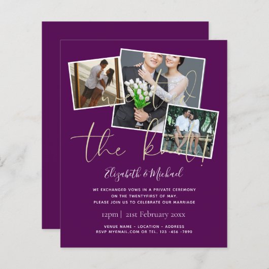 Trouwkaart 'We hebben de knoop doorgehakt' (Voorkant / Achterkant)