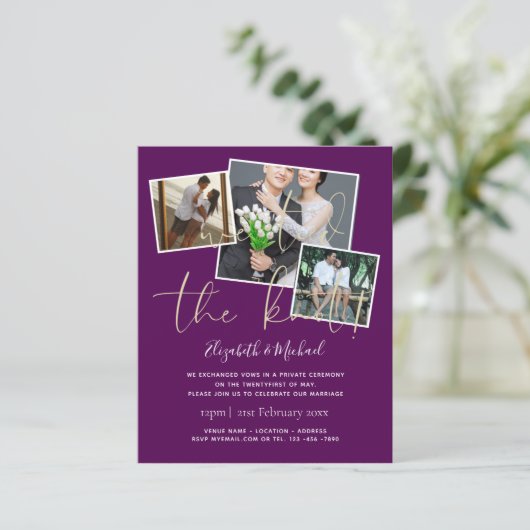 Trouwkaart 'We hebben de knoop doorgehakt' (Staand voorkant)