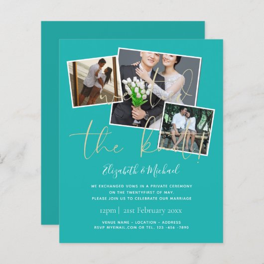 Trouwkaart 'We hebben de knoop doorgehakt' (Voorkant / Achterkant)