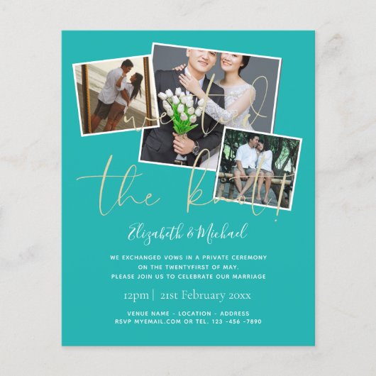 Trouwkaart 'We hebben de knoop doorgehakt' (Voorkant)