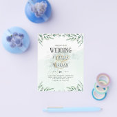 Trouwkaart website RSVP QR CODE Groen Flyer (Enkel)